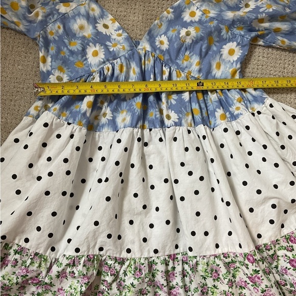 ASOS Mixed Print Tiered Mini Dress Size 6 - Picture 8 of 9